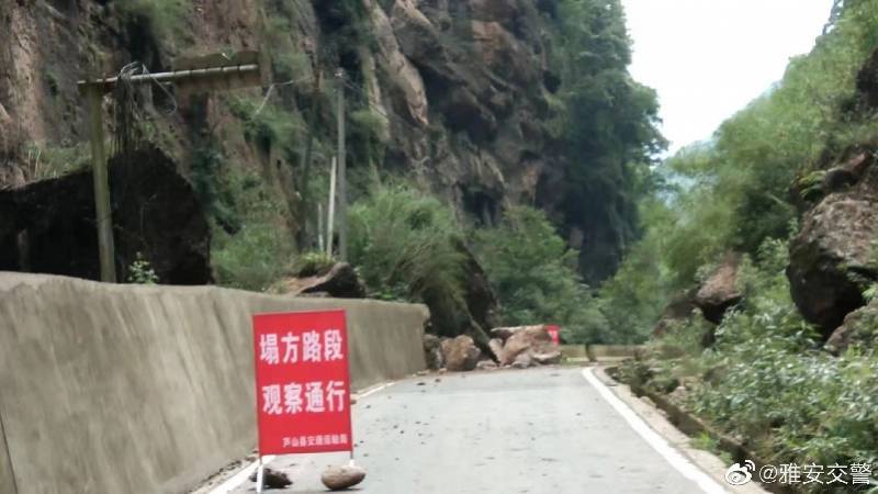 四川雅安地震致多路段中断 现场有落石 开辟救援绿色通道 应急 道路 南都