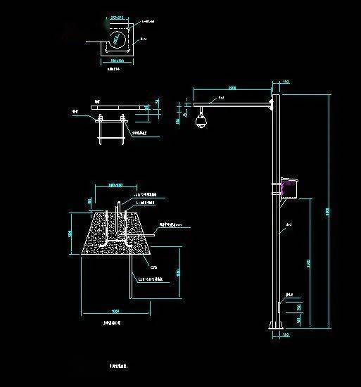 各种规格类型监控立杆大样图及智慧灯杆大样图