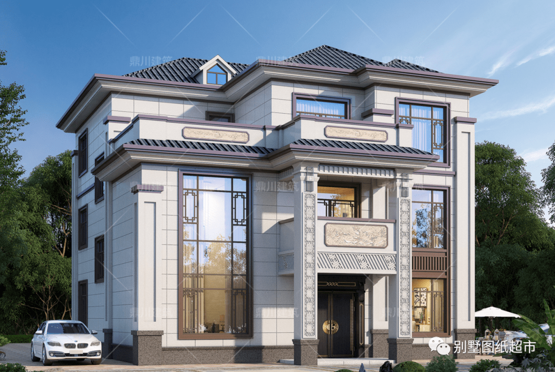别墅新款设计,经典新中式风格,建一栋回农村值得代代传承_整体_建筑