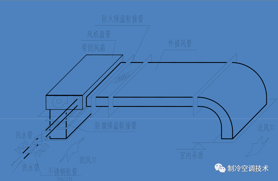 風機盤管安裝技術要求示意圖與節點說明