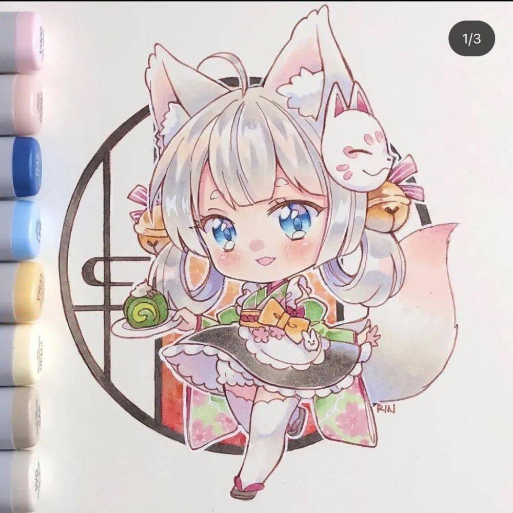 马克笔手绘:马克笔绘画可爱头像_马克_绘画_头像