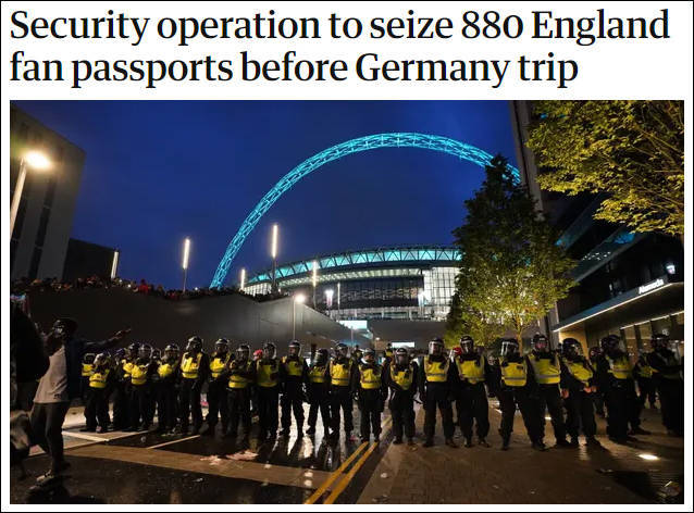 8名英格兰球迷在德国被捕：行纳粹礼、点照明弹、当街小便还打警察