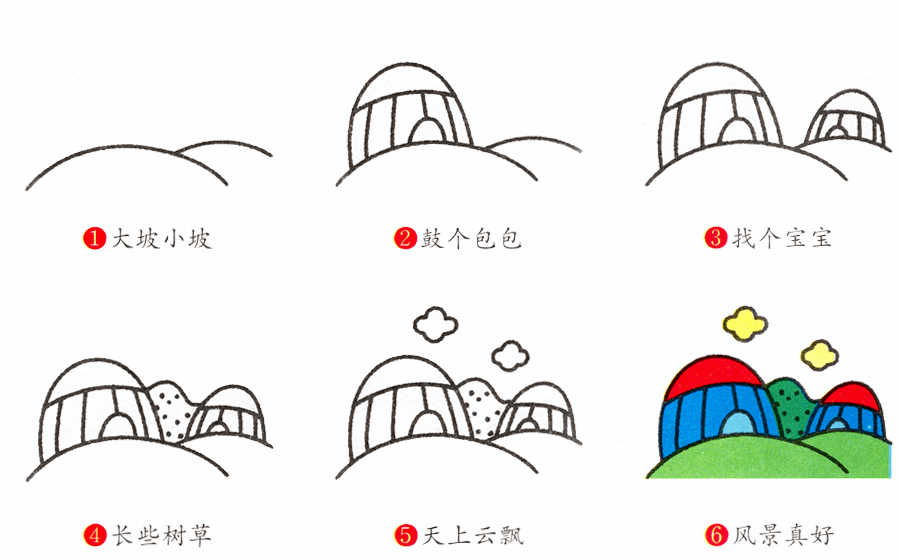 幼儿20个简笔画教程景物篇幼师和家长必备