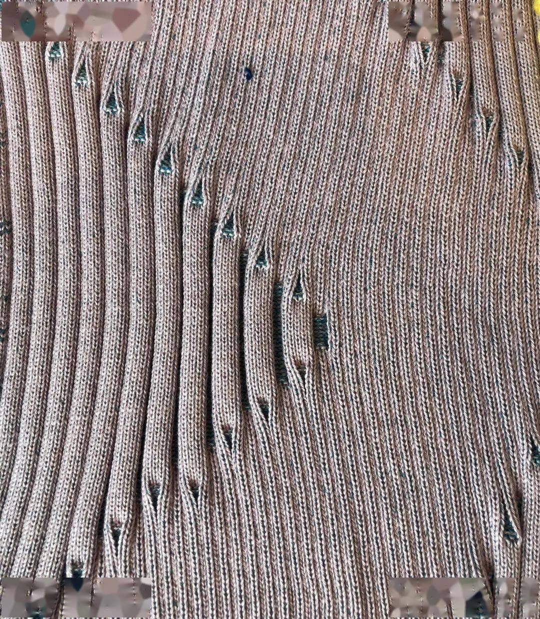 正反针组织结合添纱组织织片2正反针组织织片1组织织片添纱组织的织物