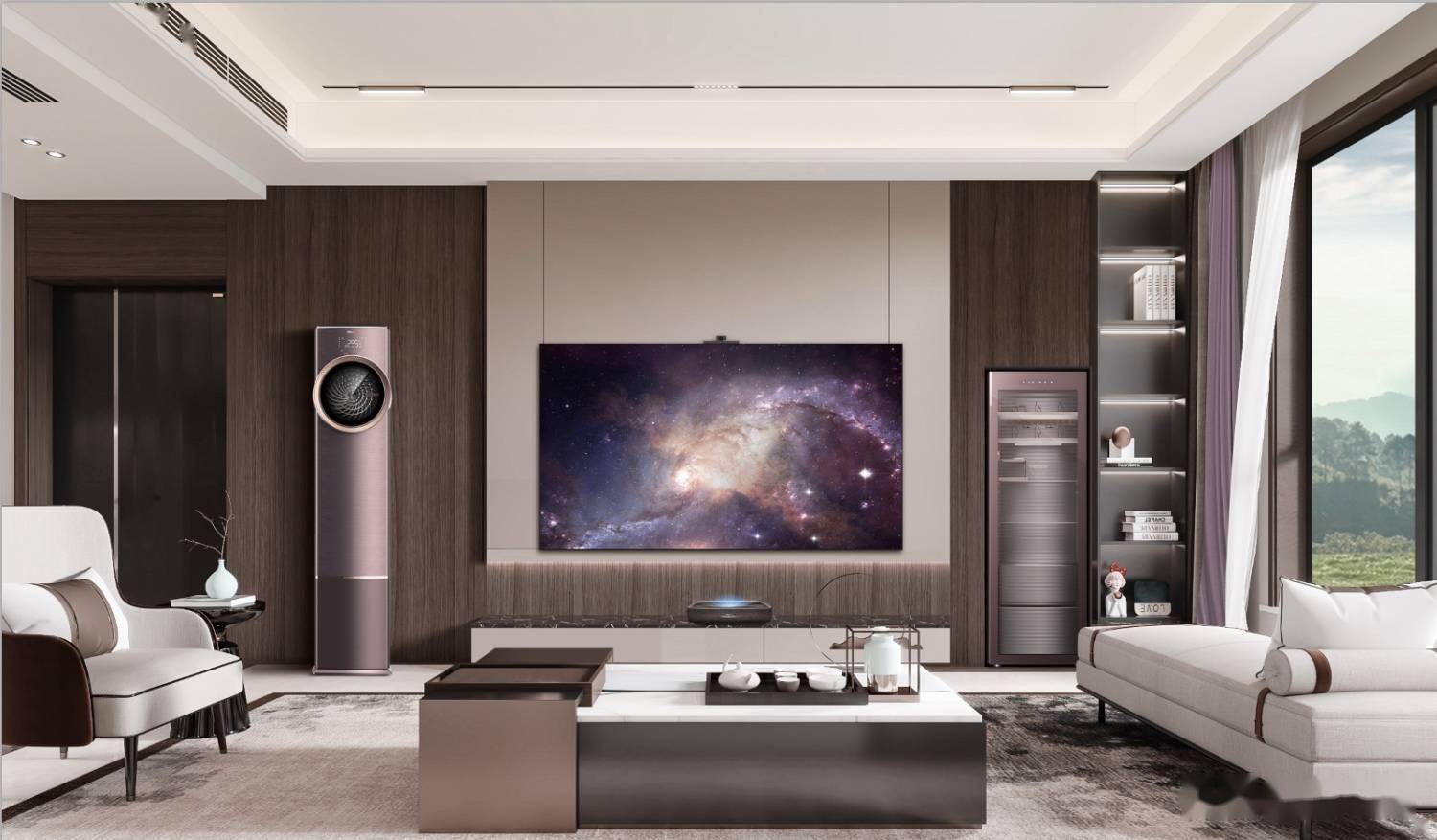 全域且全面的场景体验,既有围绕着客厅或者卧室单个场景,还有智能家电