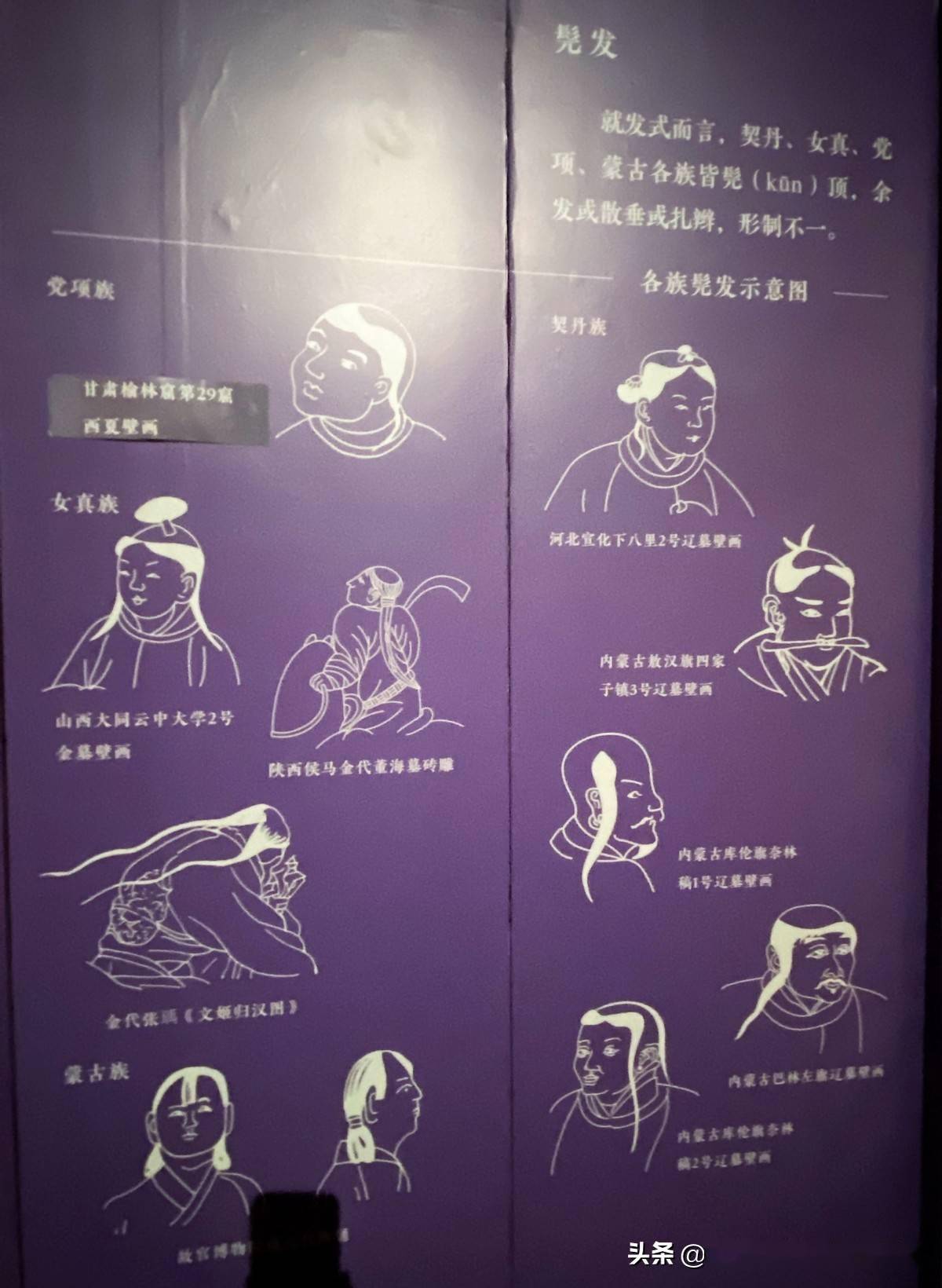 国博:契丹,女真,党项和蒙古族男子的发型