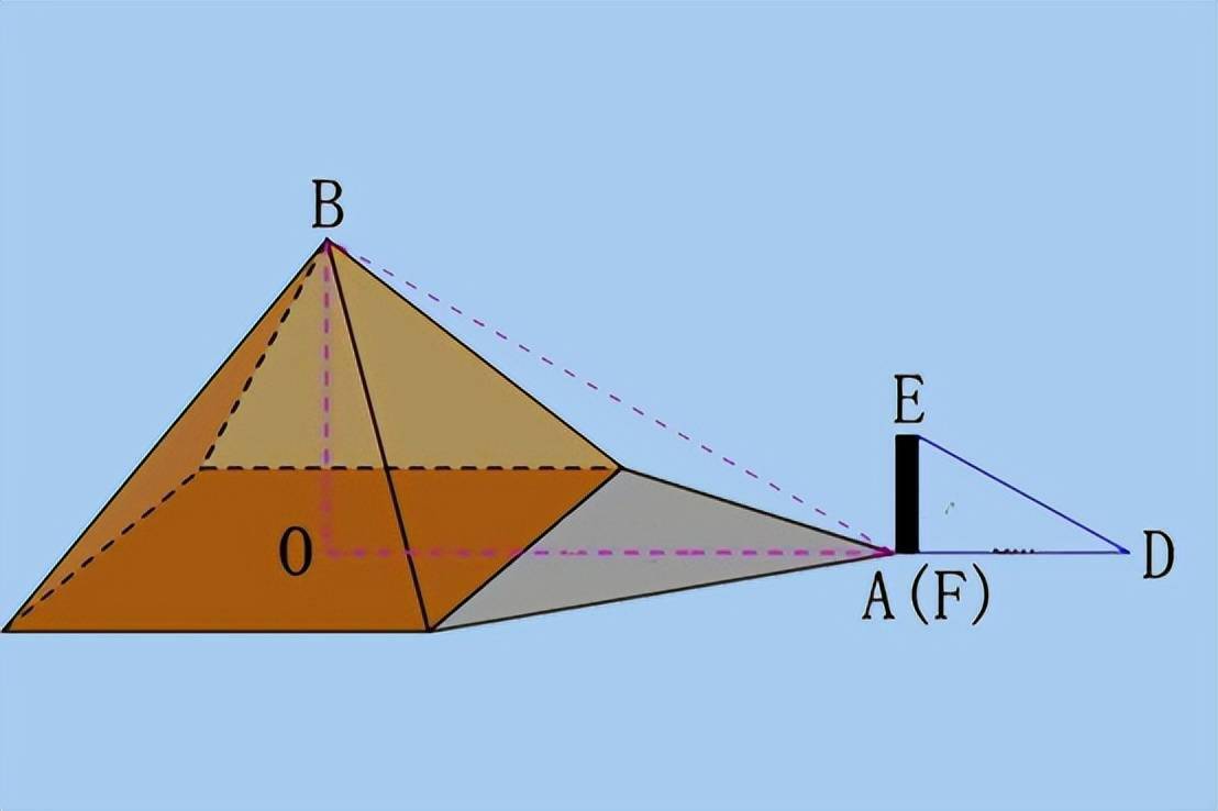 泰勒斯巧测金字塔高度 三角形 测量 直径