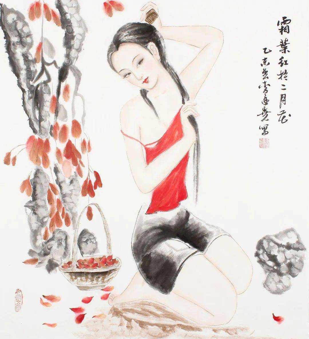 李孟尧写意仕女作品欣赏