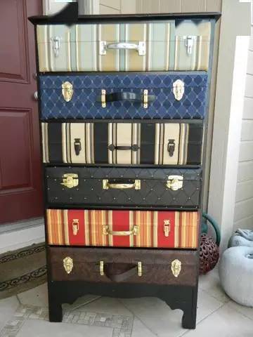 家居改造老式行李箱的25种旧物改造好看好用