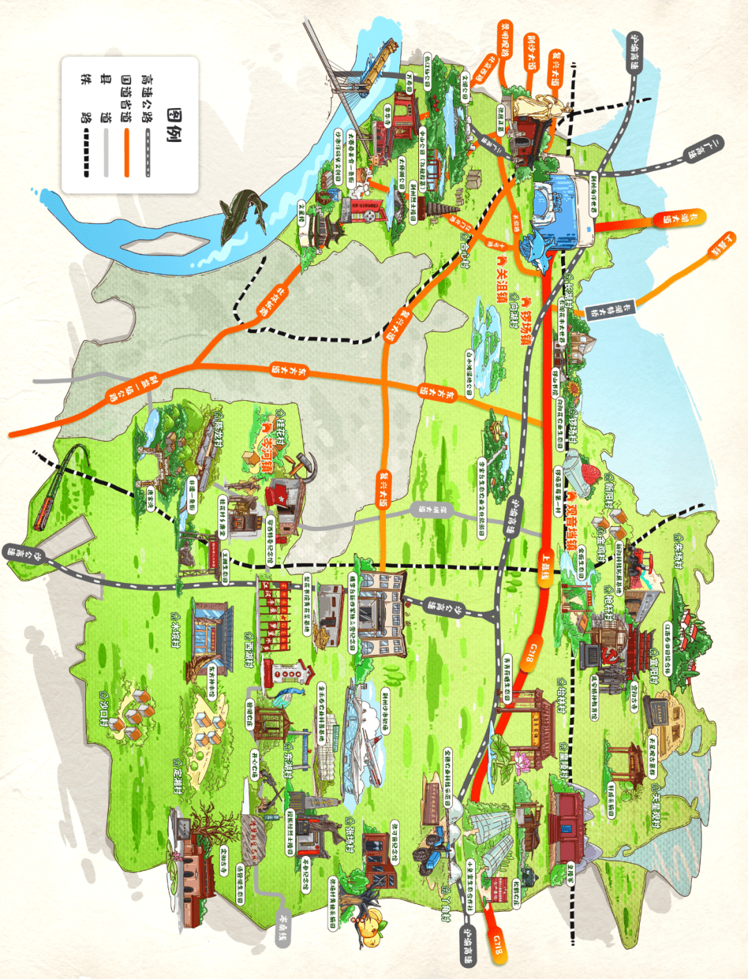 沙市旅游美食地图高清版来了