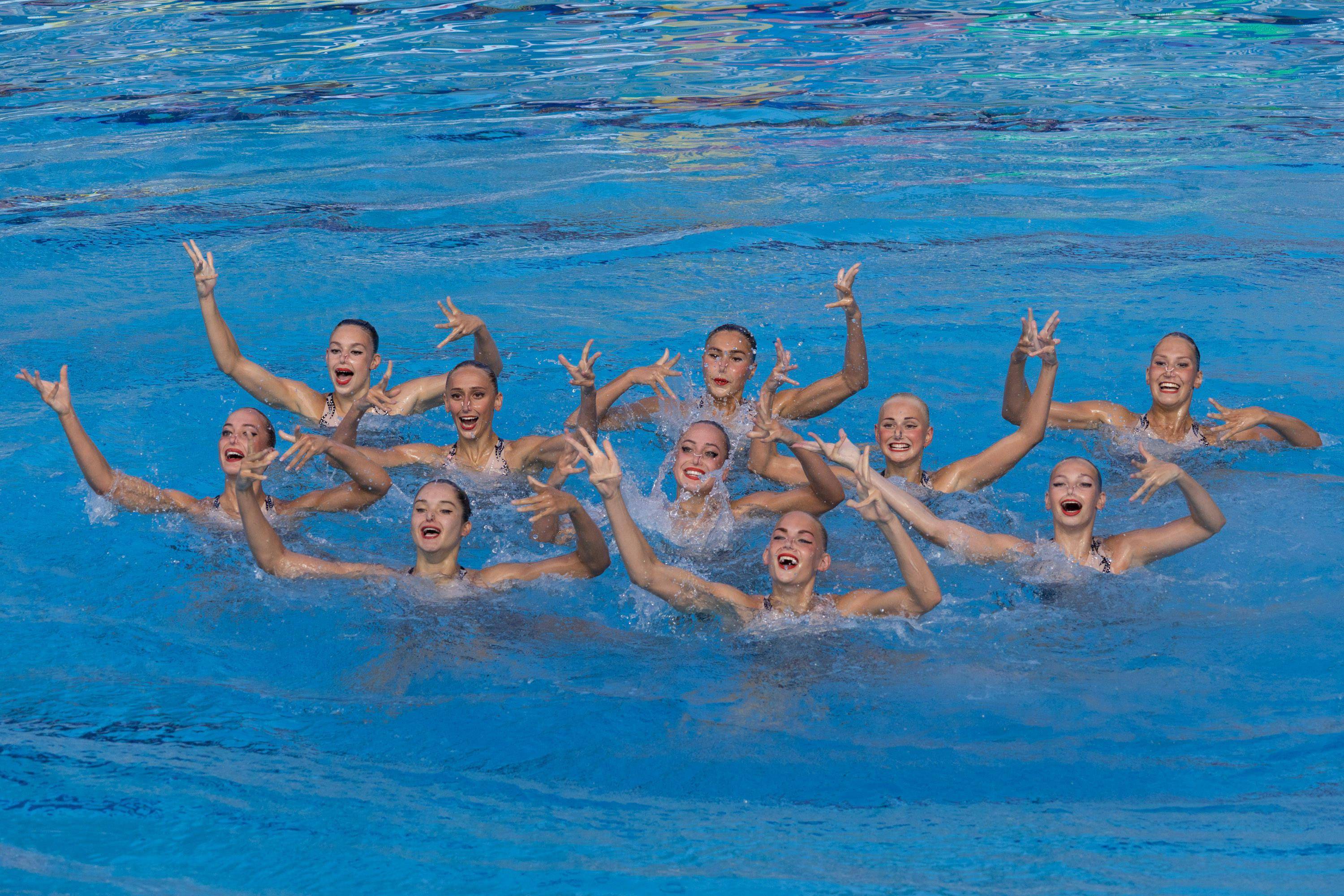 游泳世锦赛花样游泳女子团体自由组合决赛赛况