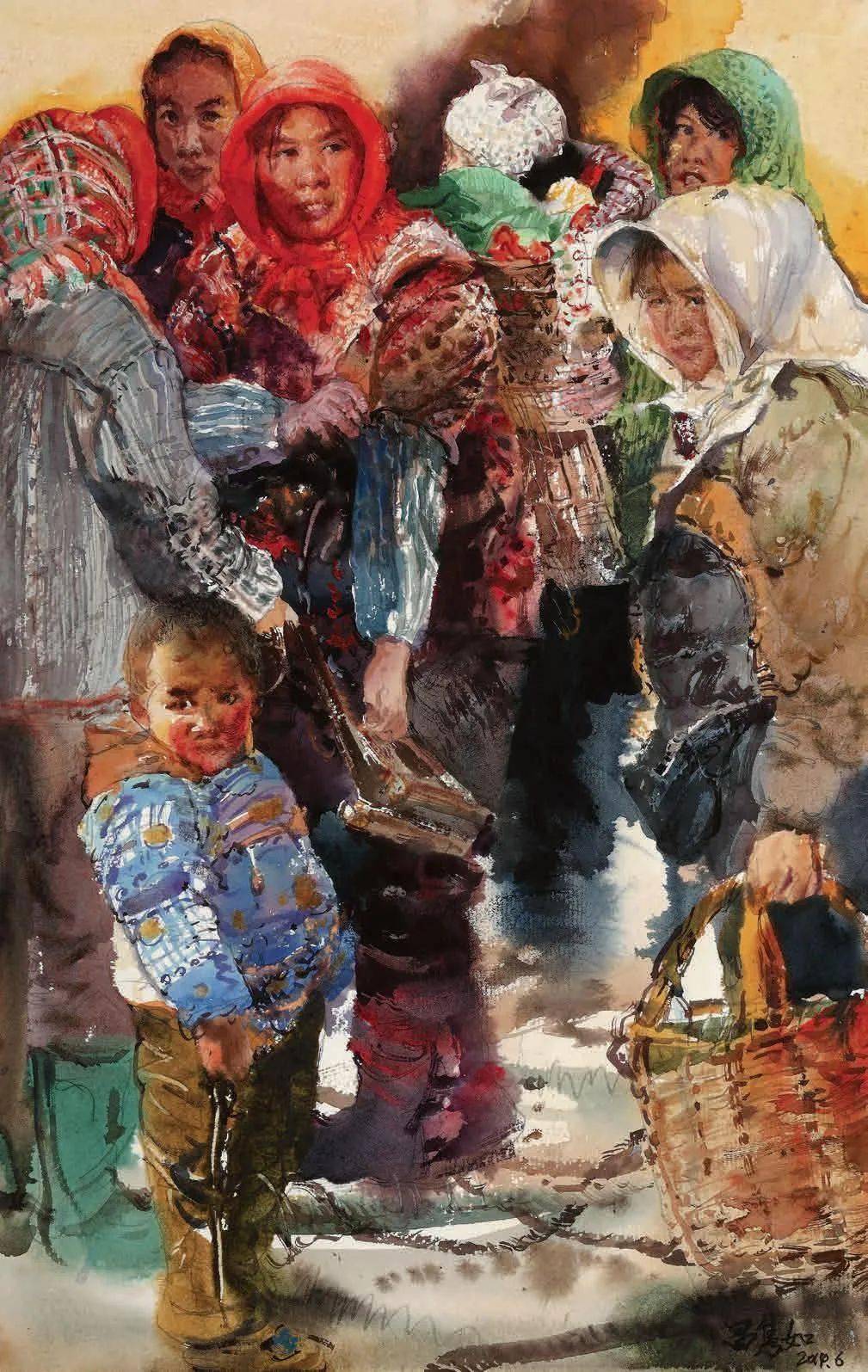 《石韵》水彩王宗峰《向海而生》水彩李同舟《晚韵》水彩滕飞《民族