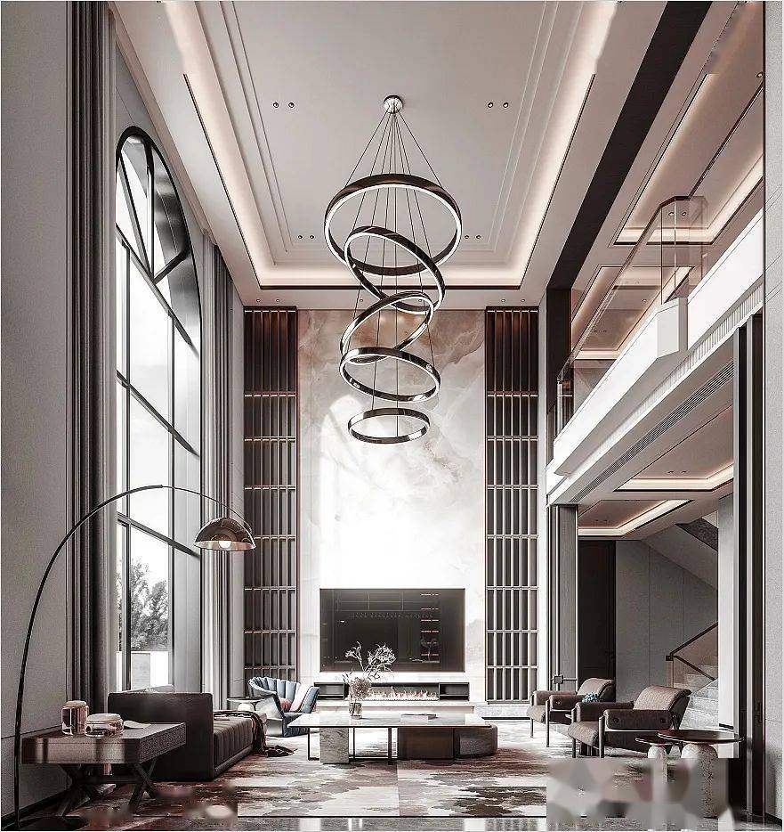 这样的挑高大理石背景墙,谁能拒绝?