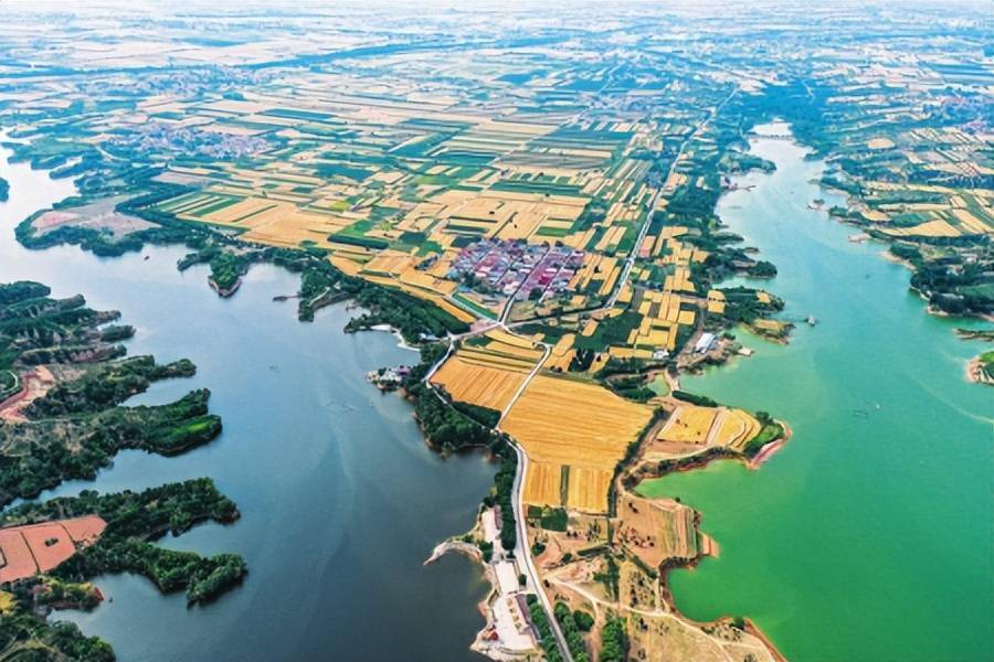 航拍镜头下的襄汾县双龙湖国家湿地公园凸显湿地生态胜景_闫锐鹏_野趣