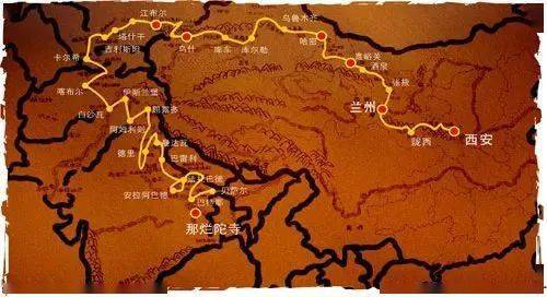 玄奘西行路线图以上略述玄奘取经的故事的本身.