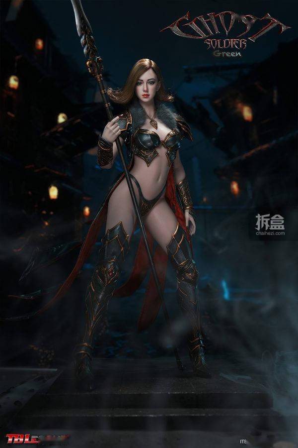 tbleague 幽灵 绿色盔甲 1/6斯巴达女战士可动人偶手办