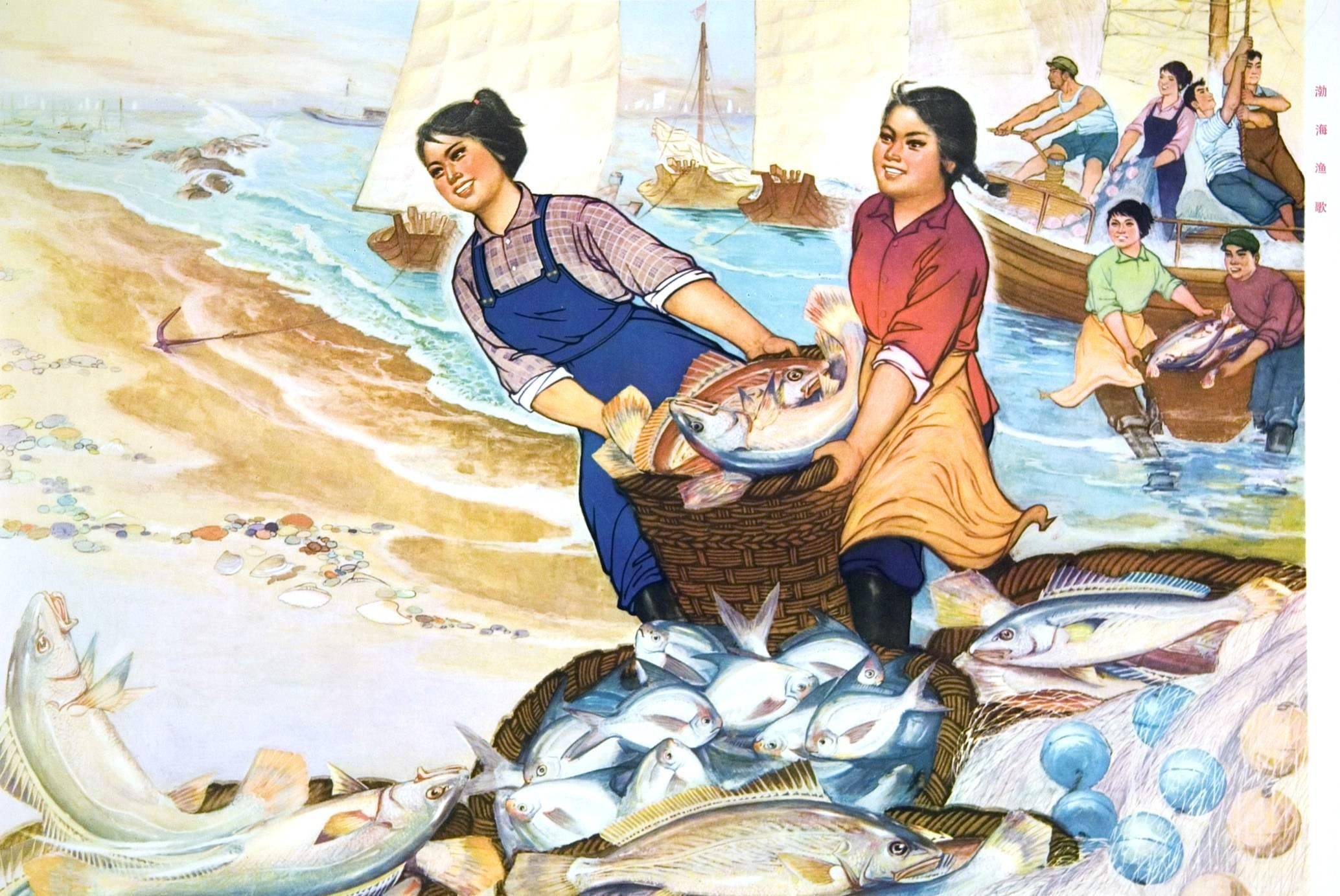 4,1972年出版的《当代愚公新图》年画,作者是户县农民画家程民生,常林