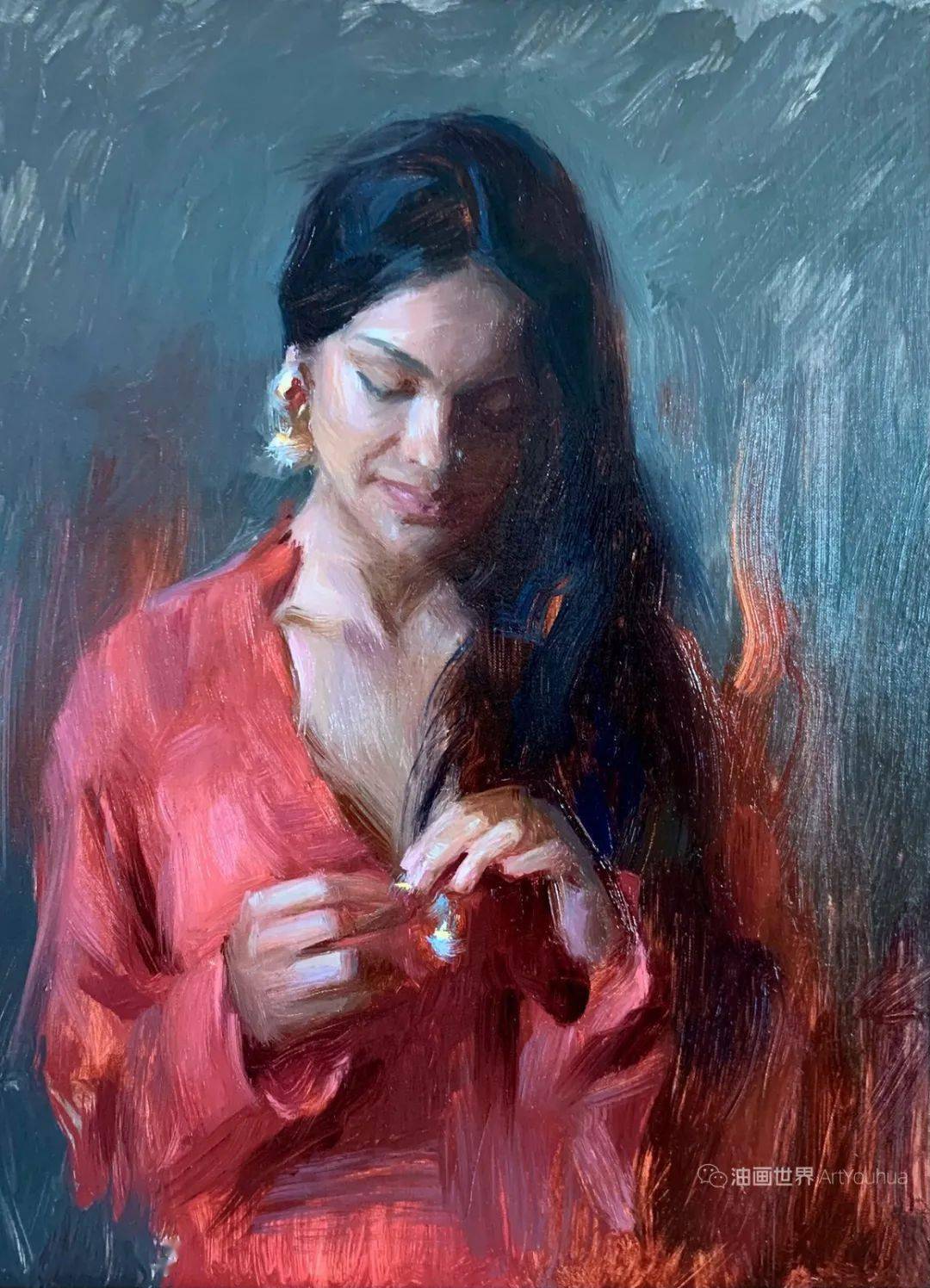 超级粗犷豪放的用笔来自印度美女画家苏奇特拉之手