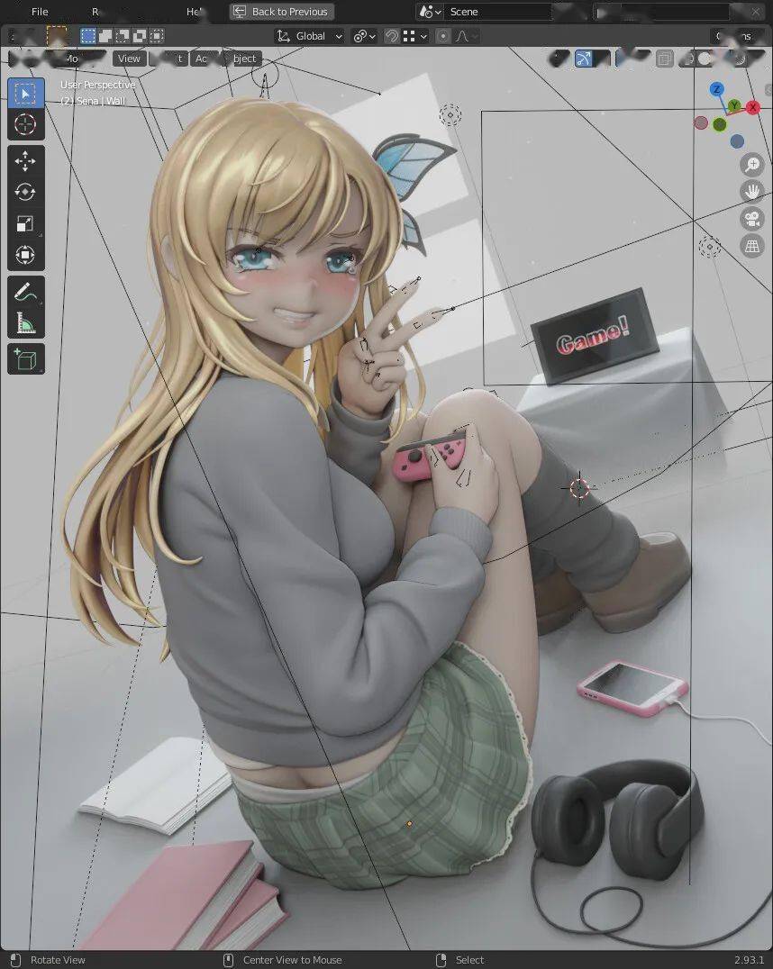 这才是建模狠人二次元3d大佬又更新图超精细的布线与质感实在舒适