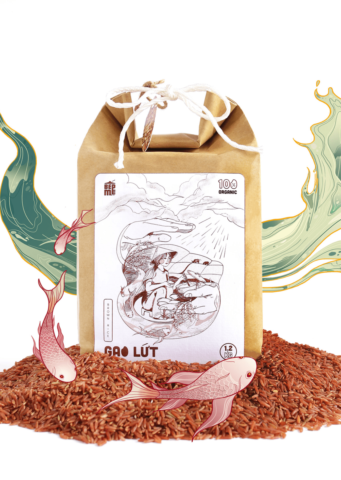 三农产品进行品牌化升级 农产品大米包装创意视觉_画面_设计_插画