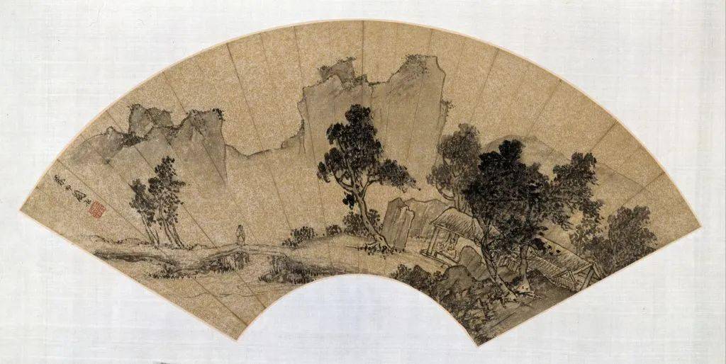 故宫馆藏:明清名家扇面山水赏析_远景_画作_近景