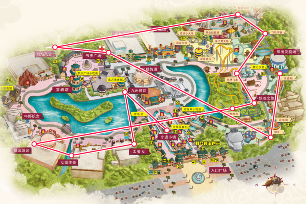 推荐路线截自:济南方特·东方神画官网游客须知1,游客入园一人一票