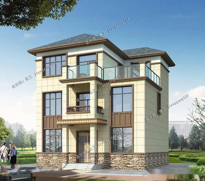 4款小户型三层农村别墅,100平时尚又大气,再过20年还是高大上_设计有