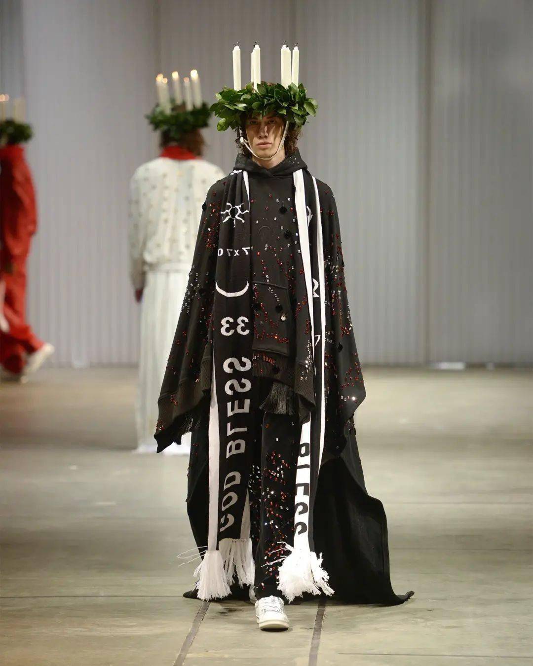 秋冬流行2223夸张字母粗线针织灵活多元的针织围巾