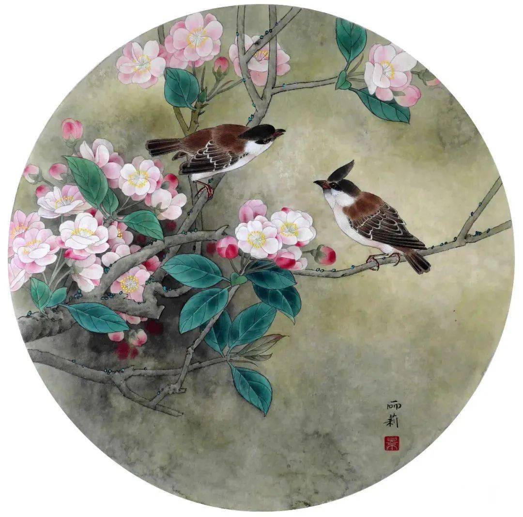 欣赏景丽莉工笔花鸟50图太精细太美境界高雅