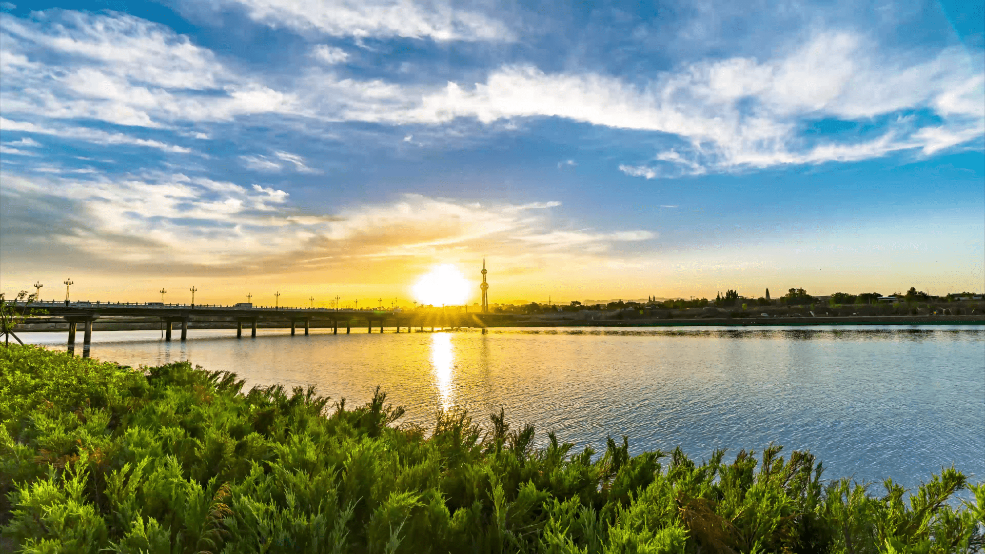 新绛汾河生态公园:水清,河畅,岸绿,景美