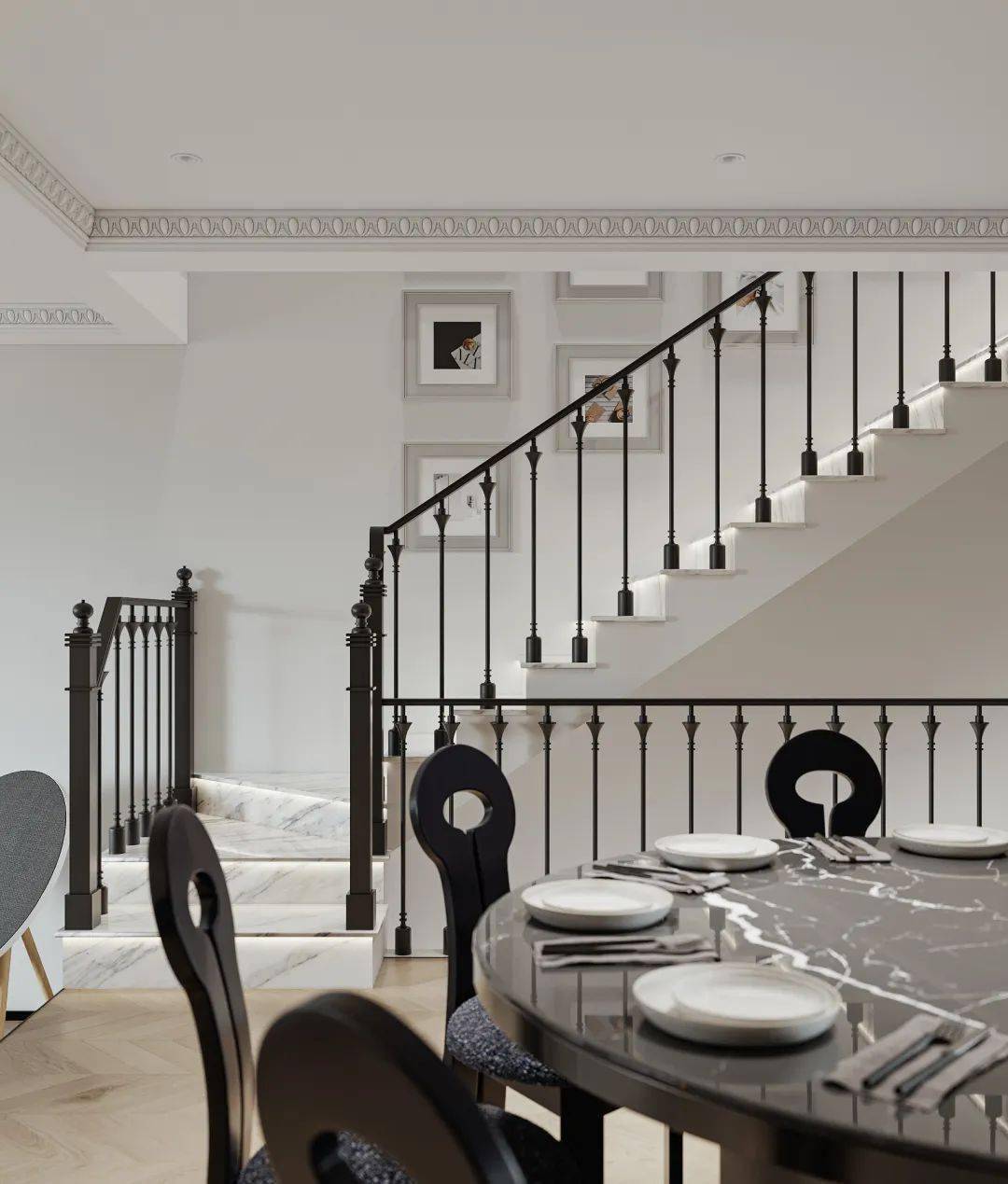 延伸了空间感,整体在保留法式韵味的同时又传达出意式轻奢的时尚感