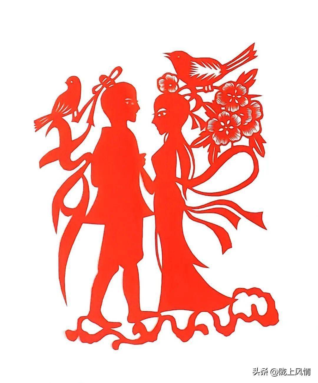 关于"七夕"与"双喜"的剪纸(王世义)_靖远县_作品_白银市