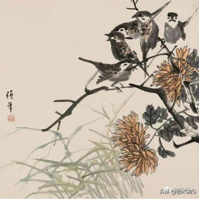 写意花鸟，出枝、画花、添叶都有讲究_叶子_画面_花卉