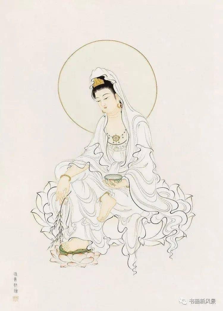这位女子画观音,太美了!_局部_菩萨_书画