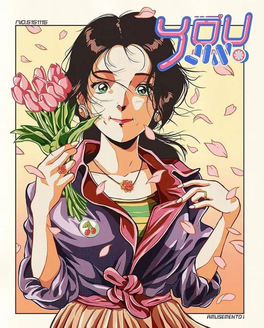 插画| 危险又迷人的美少女,看完梦回90年代!_hwang_作品_jin