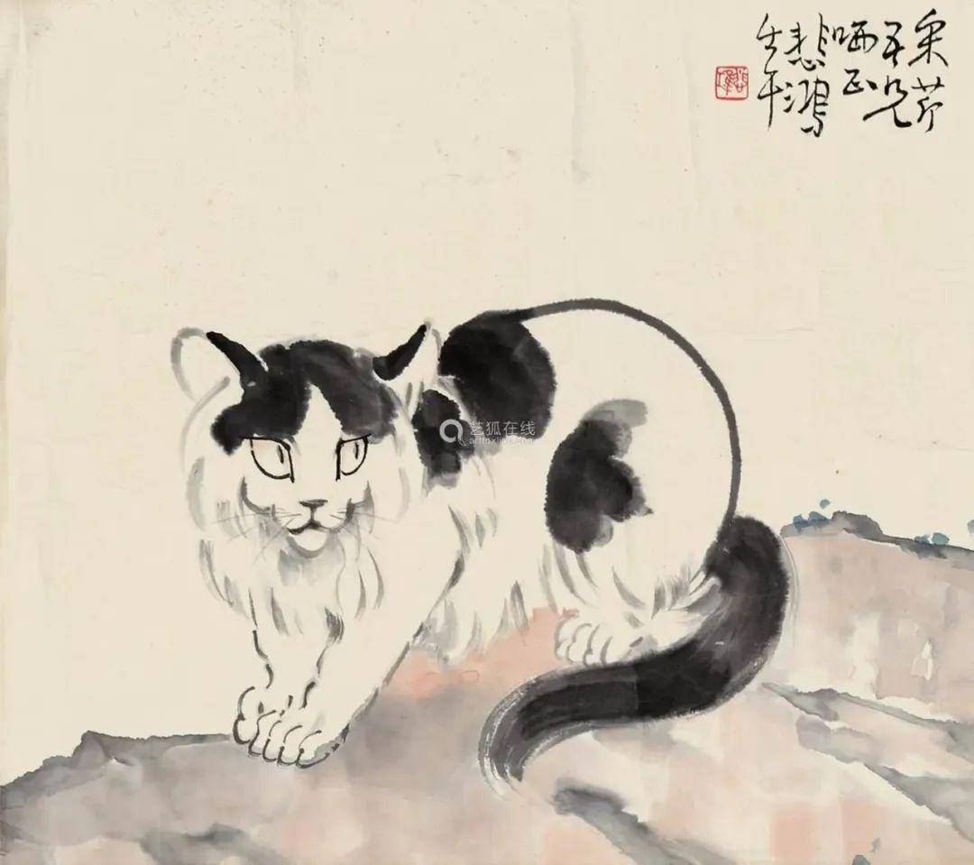徐悲鴻風の「双猫図」 （徐悲鸿画猫_简简_解剖_有味）