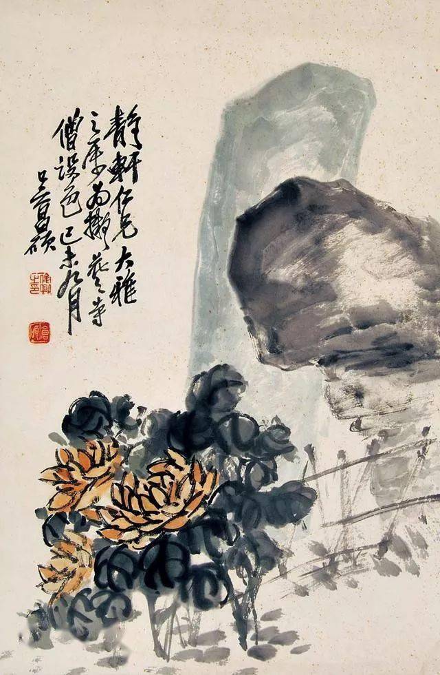 吳昌碩秋菊| Wu Changshuo, Chrysanthemums | Inkspiration