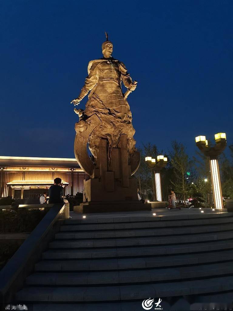 临沂:银雀山兵学文化公园夜景_兵学_夜景_临沂