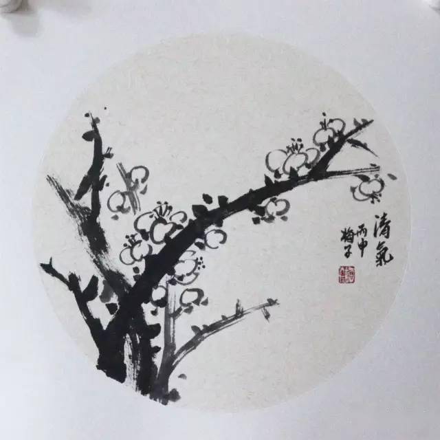 怎么画梅花 扇面图片