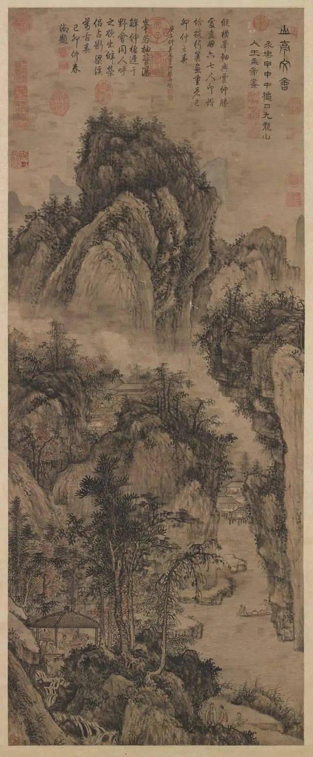 明初画家王绂山水赏析_树木_画面_墨竹