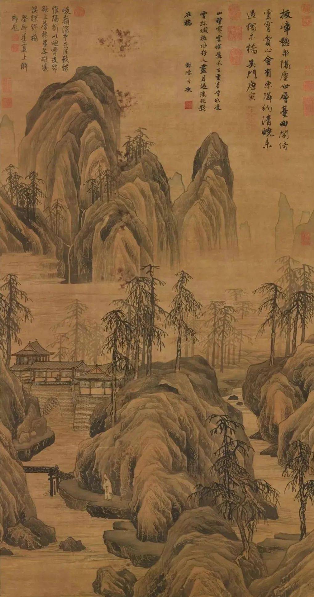 唐寅 《层岩策杖图》唐寅 《茅屋风清图》唐寅 《芦汀繫艇图》唐寅