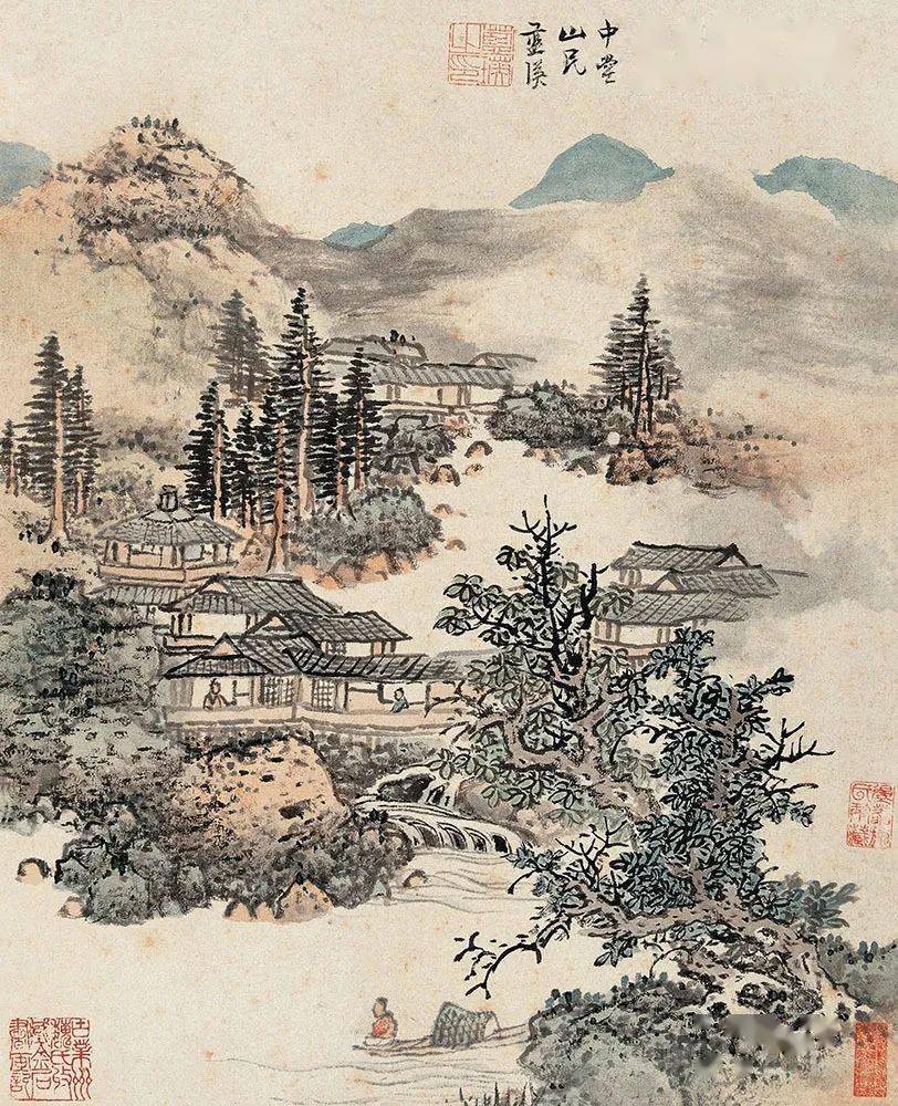 水墨画 山水画 漢字の詩文 ファイル:Landscape Tenshō Shūbun painting part.jpg - Wikipedia