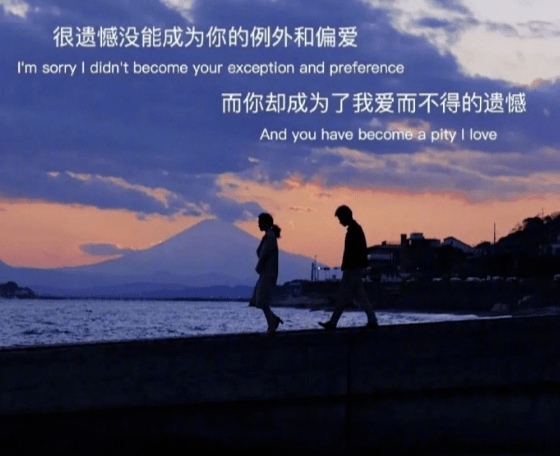很遗憾没能成为你的例外和偏爱而你却成为了我爱而不得的遗憾_wang_ji