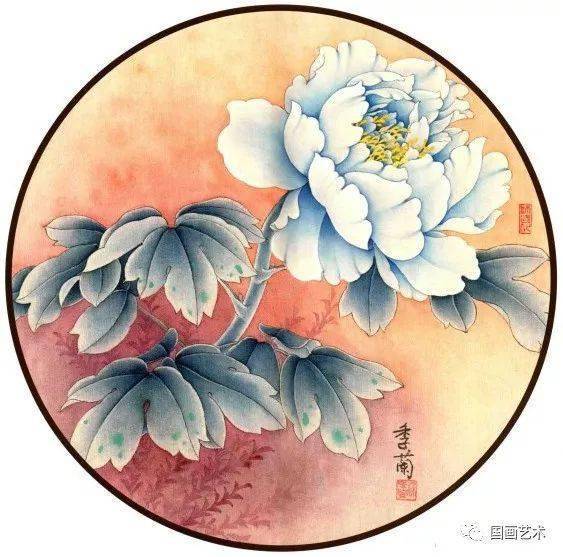 工笔花鸟百扇选页欣赏(太美了)_梁季兰_白描_团扇