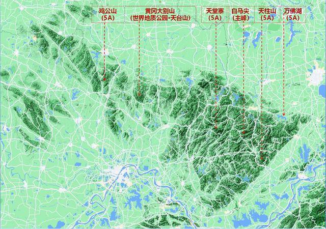 大别山山脉全景地图图片