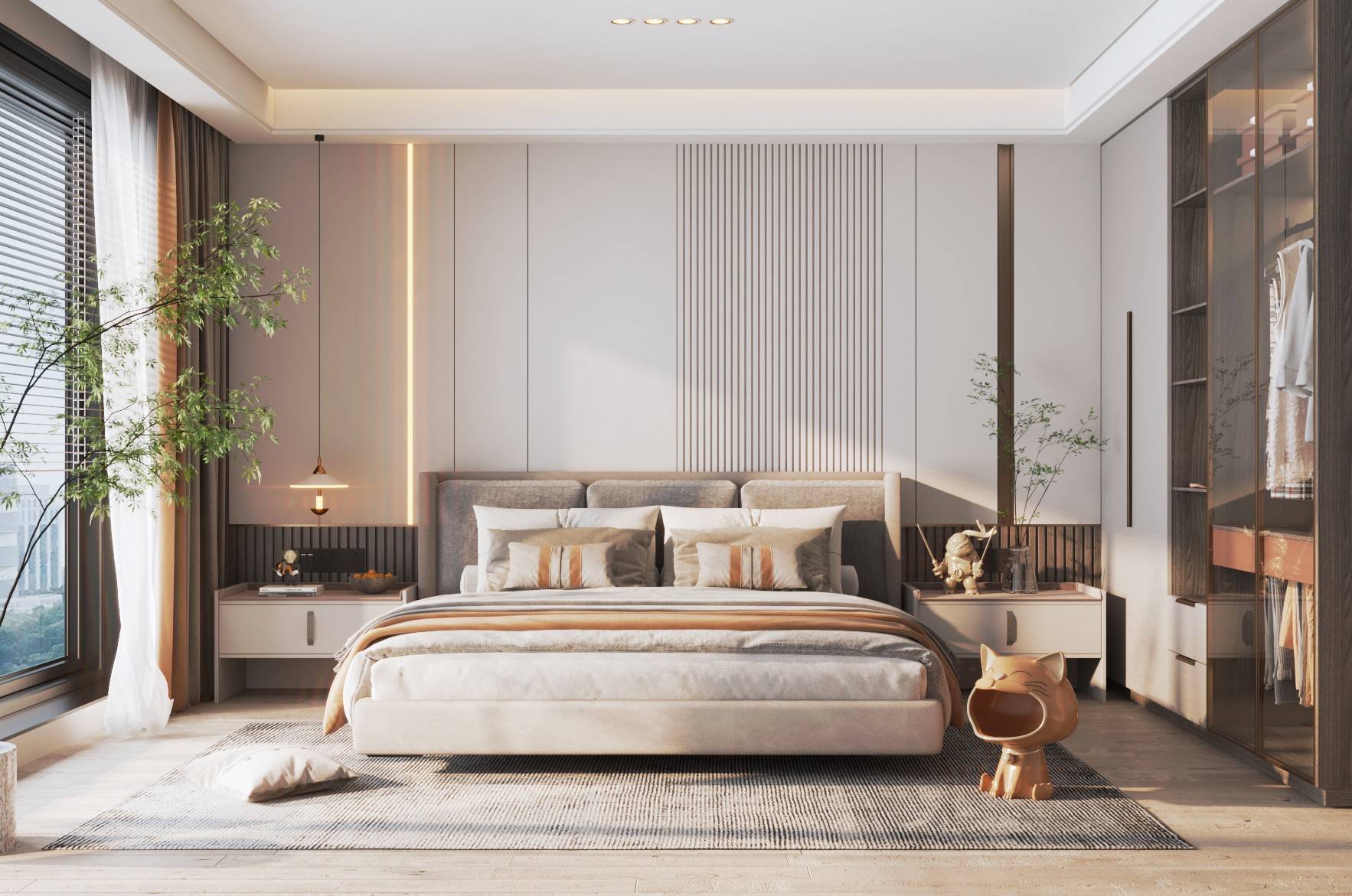 红田全屋定制:147㎡自然舒适的家居空间设计,让你感受优雅与时尚慢