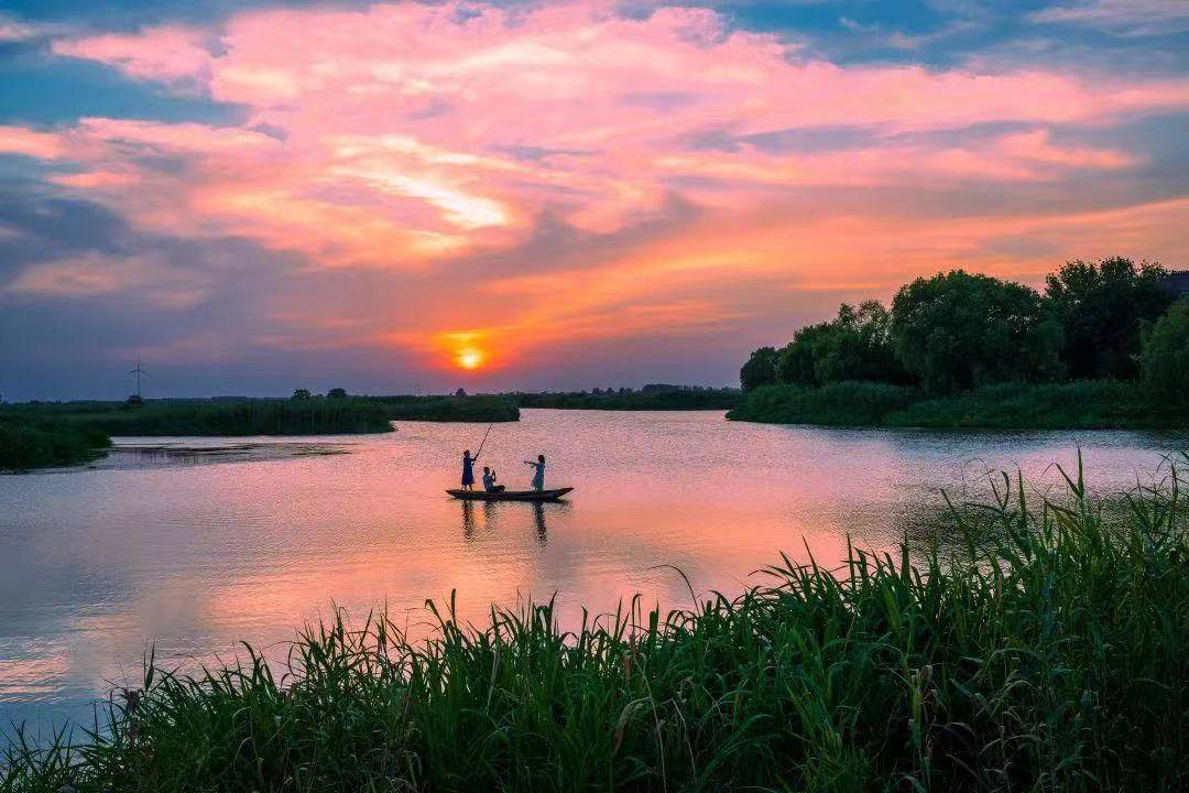 在江苏建湖,遇见多彩的初秋_摄影_华金_落日