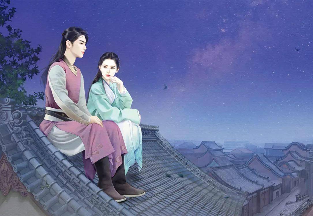 古风"王侯将相才子佳人"插画图,那些年追过的古装cp这里都有