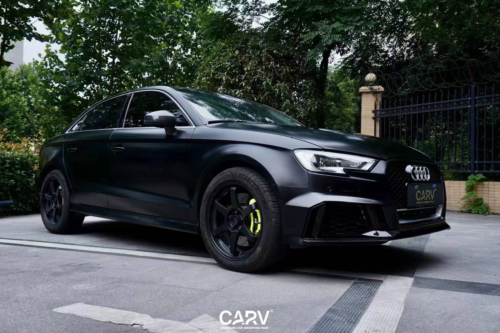 奥迪a3卡孚改色膜电光金属黑,硬汉风格吹爆荷尔蒙_搜狐汽车_搜狐网