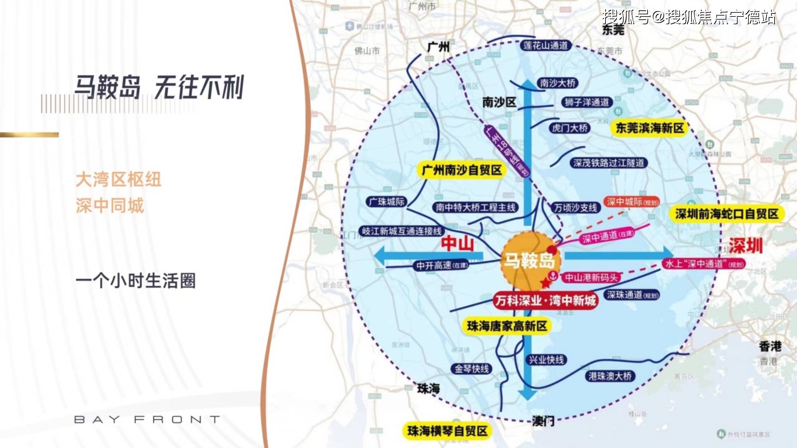 經由中開高速的對接串聯了中山各個區域,而中開高速又有東部外環高速